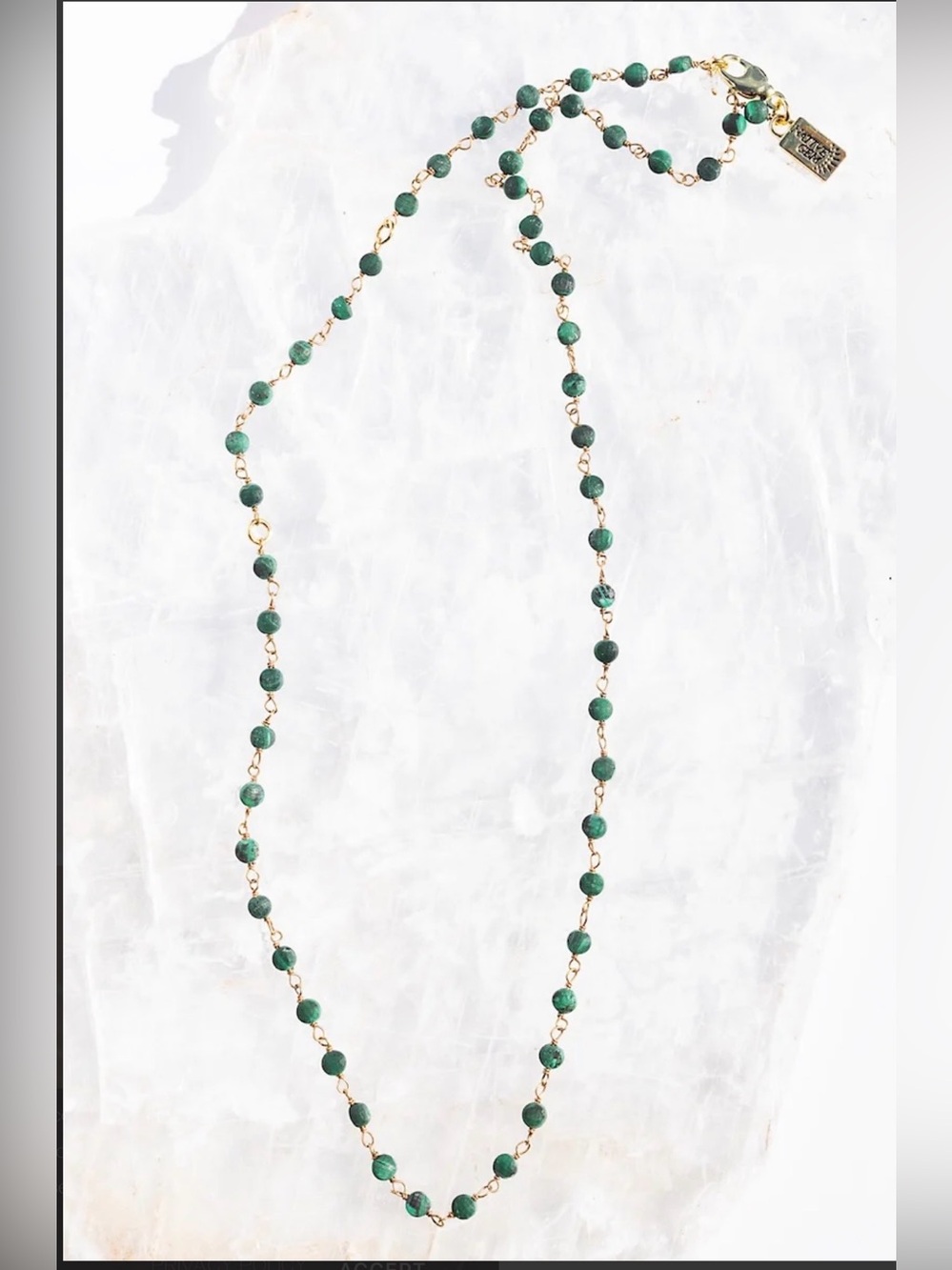NATIVE GEM MALACHITE MAY BIRTHSTONE NECKLACE